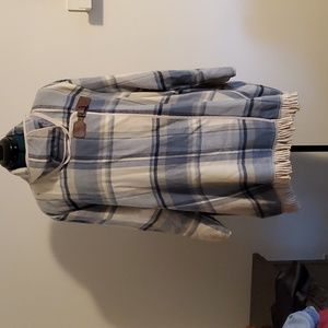 Plaid flannel wrap style jacket